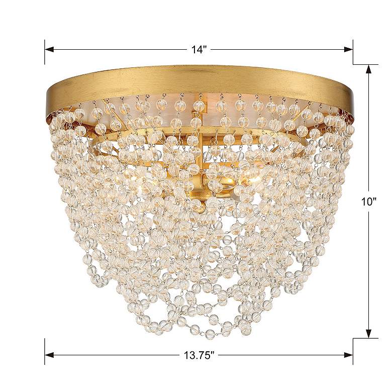 Image 6 Fiona 13 3/4"W Antique Gold and Glass Beads Ceiling Light more views