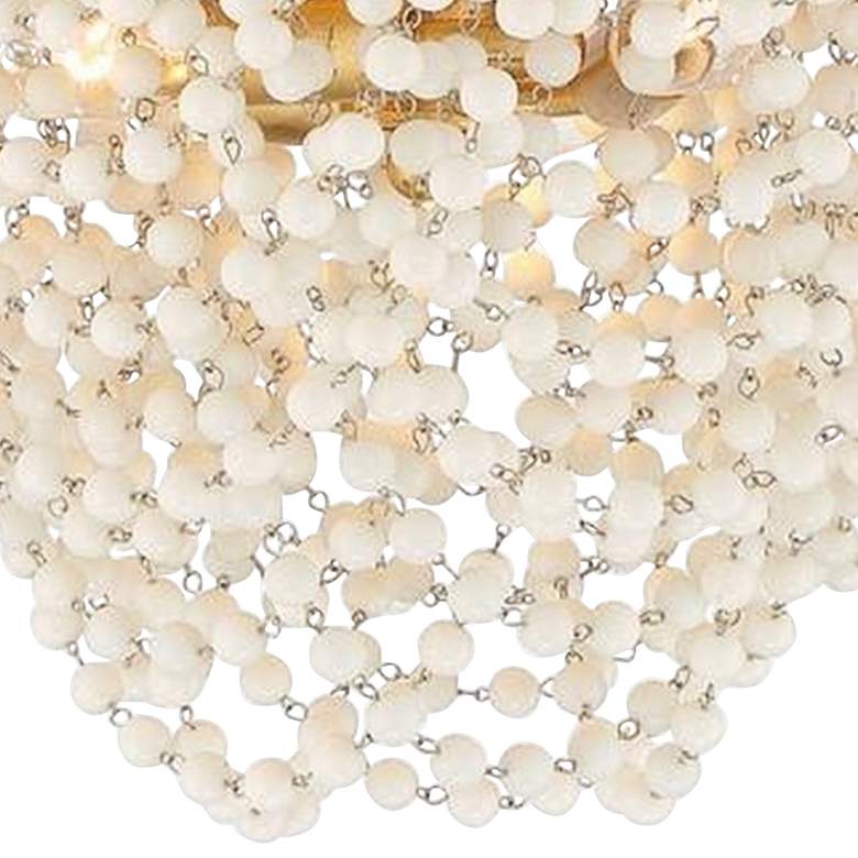 Image 3 Fiona 13 3/4"W Antique Gold and White Beads Ceiling Light more views