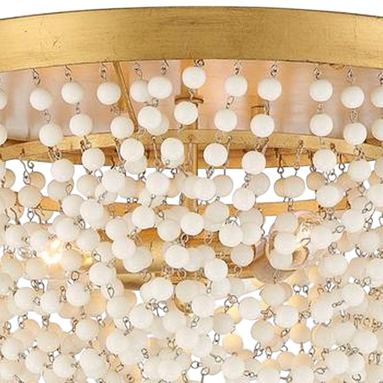 Image 4 Fiona 13 3/4"W Antique Gold and White Beads Ceiling Light more views
