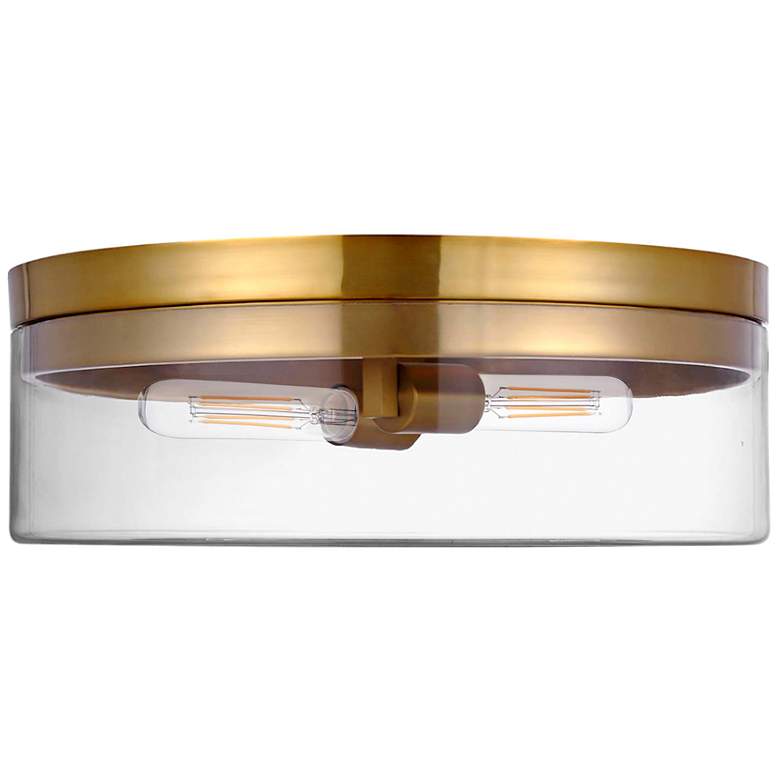 Image 1 Fiona 14" Wide Aged Brass 2-Light Ceiling Light