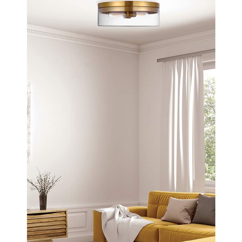 Image 2 Fiona 14" Wide Aged Brass 2-Light Ceiling Light more views