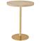 Fiona 16" Wide Natural Marble Gold Iron Round Side Table