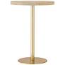 Fiona 16" Wide Natural Marble Gold Iron Round Side Table in scene