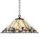 Fiona 20" Wide Floral Art Glass 3-Light Pendant Light