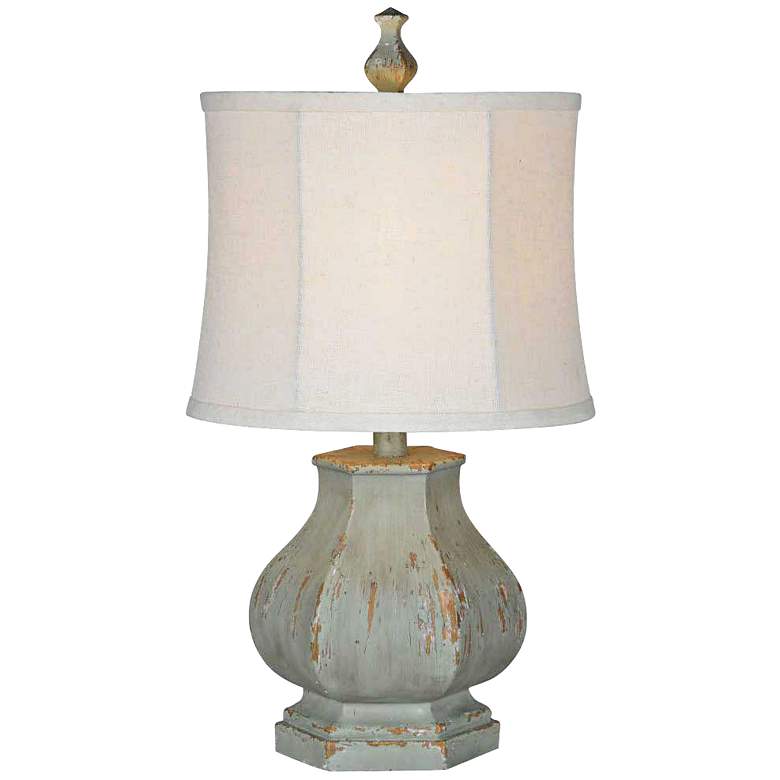 Image 2 Fiona 22 inch High Distressed Seafoam Blue Gourd Table Lamp