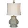 Fiona 22" High Traditional Distressed Seafoam Blue Gourd Table Lamp