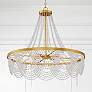Fiona 4 Light Antique Gold Chandelier with Clear Beads