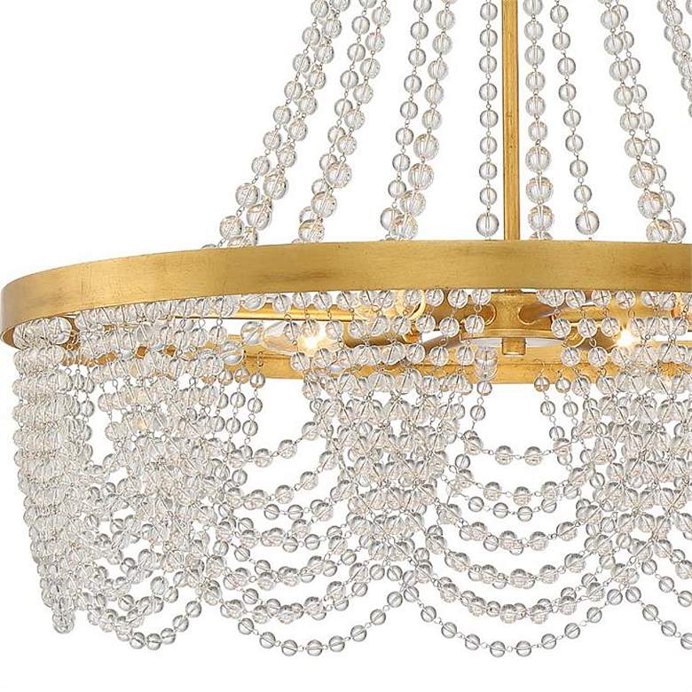 Image 3 Fiona 4 Light Antique Gold Chandelier with Clear Beads more views