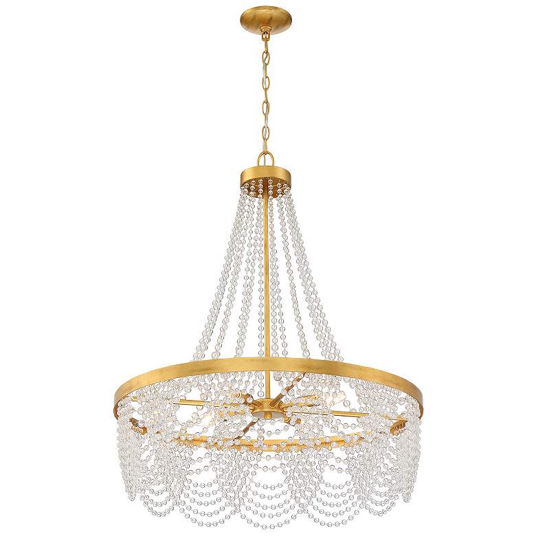 Image 3 Fiona 4 Light Antique Gold Chandelier with Clear Beads more views