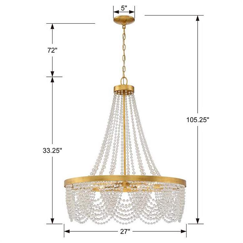 Image 7 Fiona 4 Light Antique Gold Chandelier with Clear Beads more views