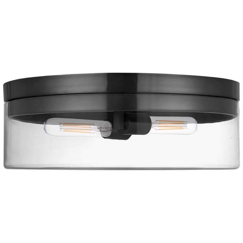 Image 1 Fiona 6" High 2 Light Matte Black Flush Mount With Clear Glass
