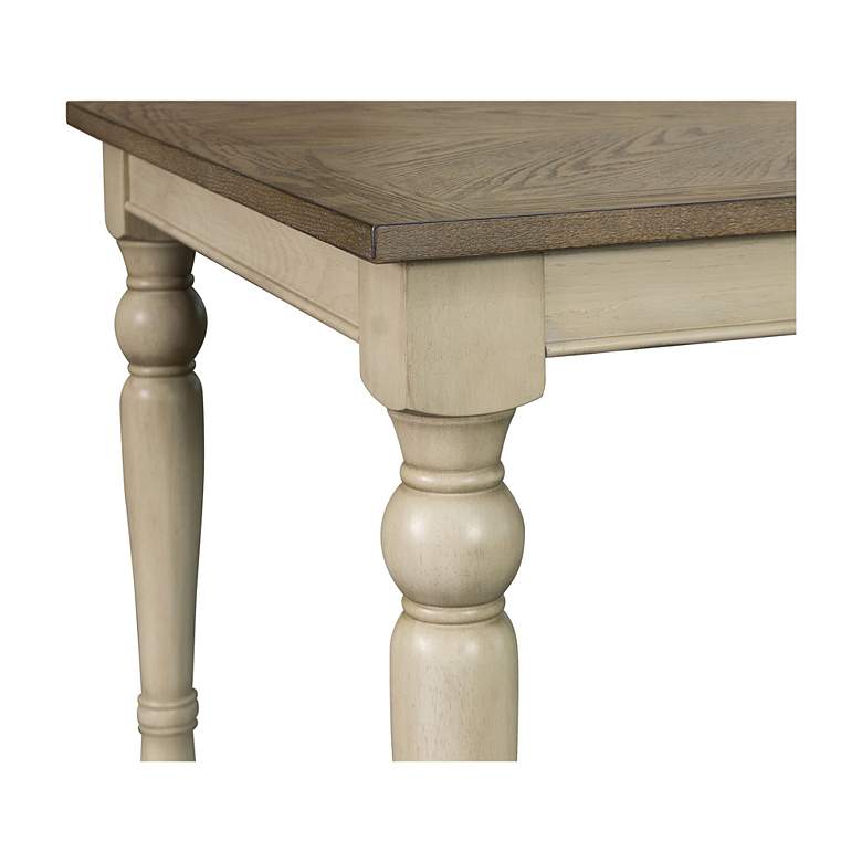 Image 3 Fiona 72 inch Wide Brown Distressed White Wood Dining Table more views