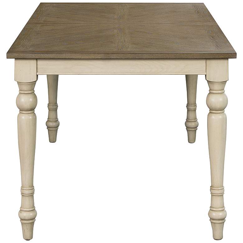 Image 7 Fiona 72 inch Wide Brown Distressed White Wood Dining Table more views