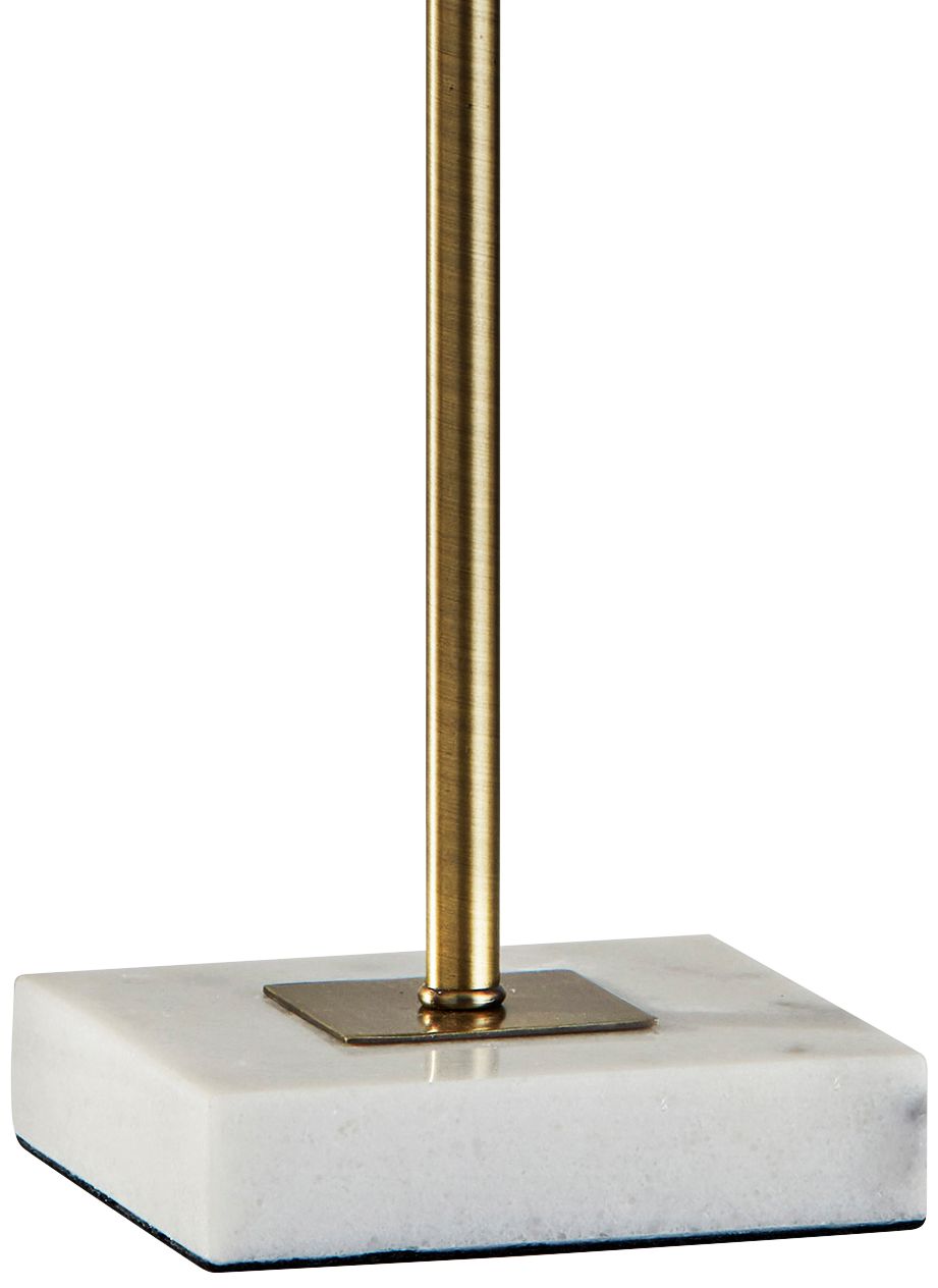 Image 3 Fiona Antique Brass Accent Table Lamp with Marble Base more views