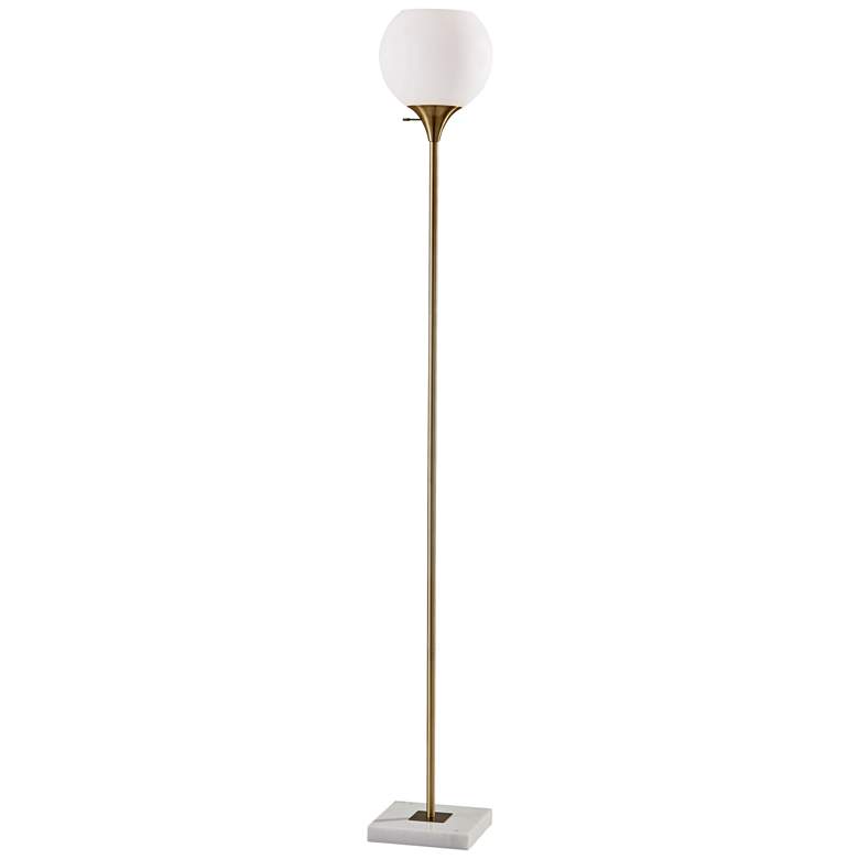 Image 1 Fiona Antique Brass Torchiere Floor Lamp