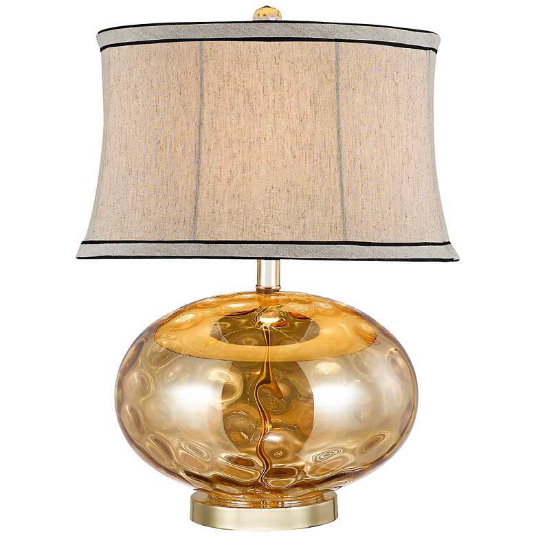 Image 1 Fiona Stone Pattern Gold Glass Table Lamp