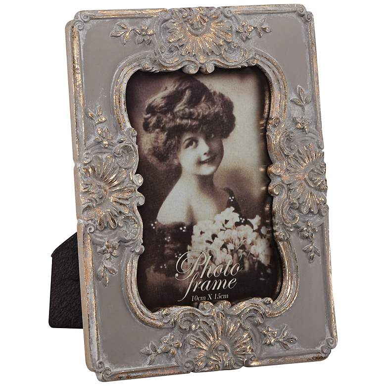 Image 1 Fiona Vintage Blue Gray and Gold 4x6 Photo Frame