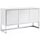 Fiona White and Polished Stainless Steel 3-Door Buffet