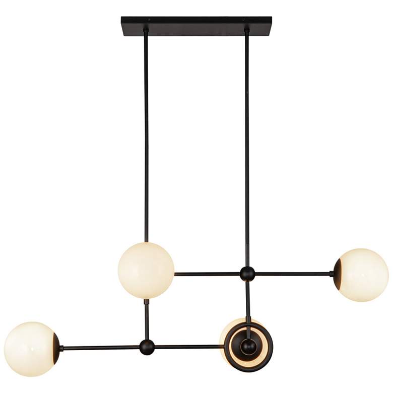 Image 1 Fiore 42" Wide Matte Black 4-Light Linear Chandelier