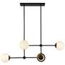 1_Fiore 42" Wide Matte Black 4-Light Linear Chandelier