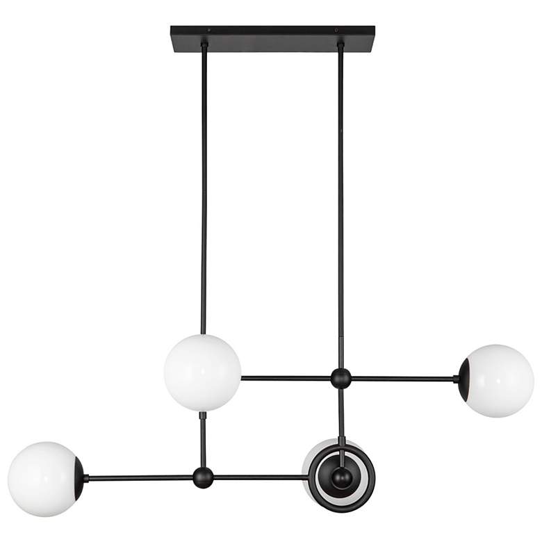 Image 2 Fiore 42" Wide Matte Black 4-Light Linear Chandelier more views