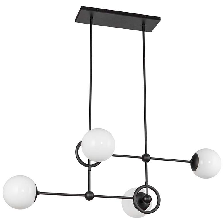Image 3 Fiore 42" Wide Matte Black 4-Light Linear Chandelier more views