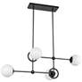 3_Fiore 42" Wide Matte Black 4-Light Linear Chandelier more views
