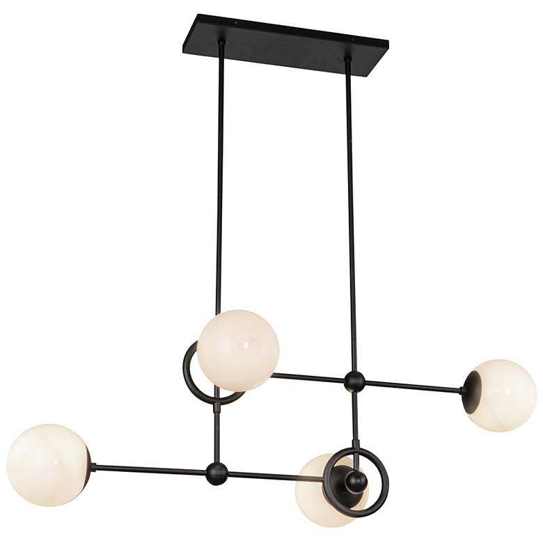 Image 4 Fiore 42" Wide Matte Black 4-Light Linear Chandelier more views