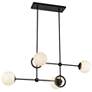 4_Fiore 42" Wide Matte Black 4-Light Linear Chandelier more views