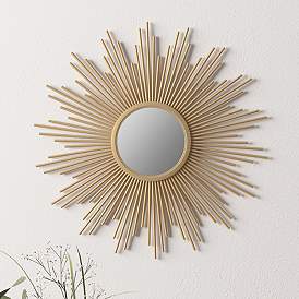 Image1 of Fiore Gold 14 1/2" Sunburst Wall Mirror