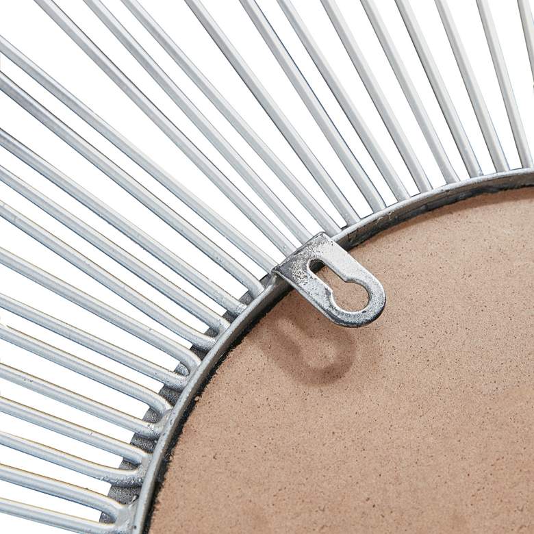 Image 4 Fiore Painted Silver Iron 29 1/2" Round Wall Mirror more views