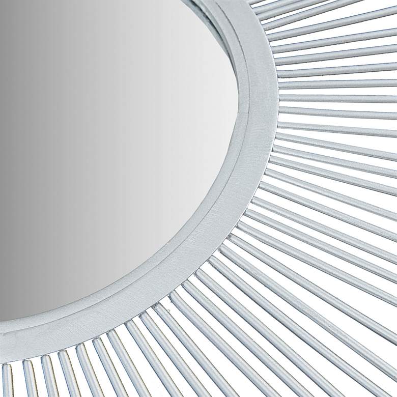 Image 5 Fiore Painted Silver Iron 29 1/2" Round Wall Mirror more views