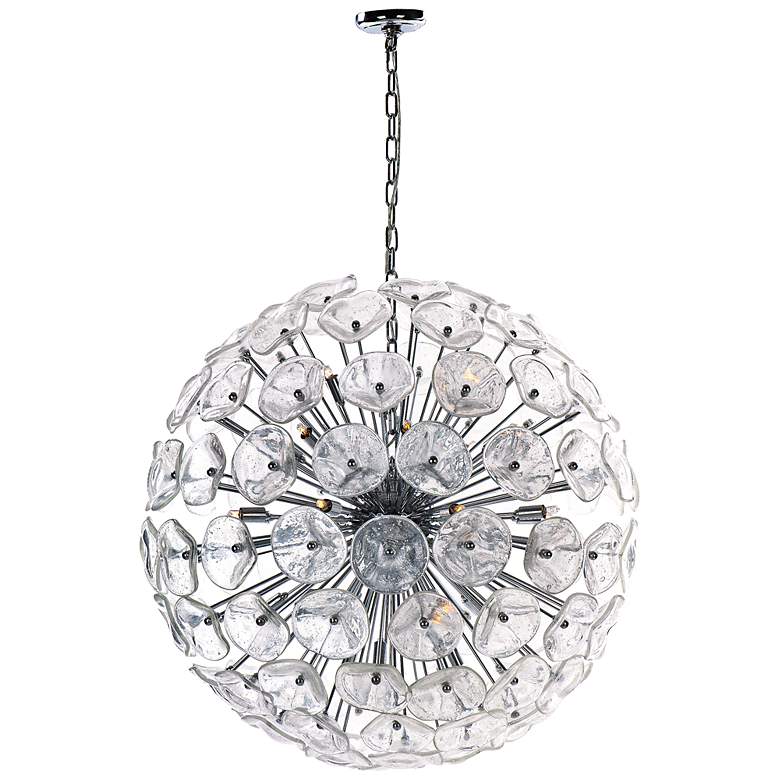 Image 1 Fiori 31 1/2"W Polished Chrome 28-Light LED Globe Pendant
