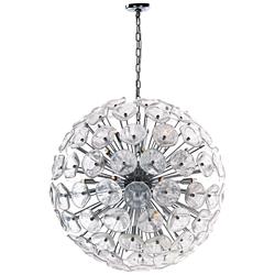 Fiori 31 1/2"W Polished Chrome 28-Light LED Globe Pendant