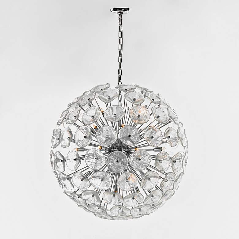 Image 3 Fiori 31 1/2"W Polished Chrome 28-Light LED Globe Pendant more views