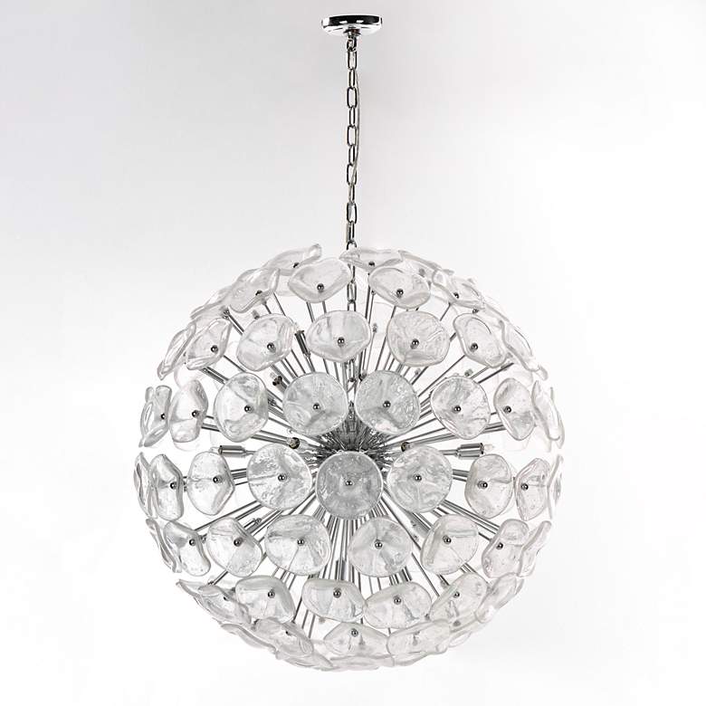 Image 4 Fiori 31 1/2"W Polished Chrome 28-Light LED Globe Pendant more views