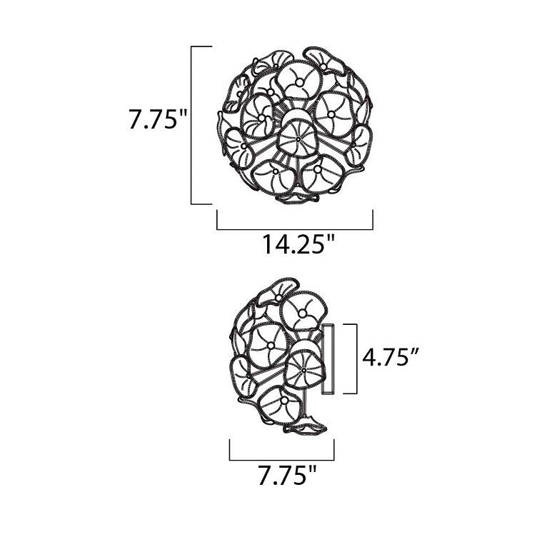 Image 2 Fiori Collection Murano Glass 3-Light Xenon Wall Sconce more views