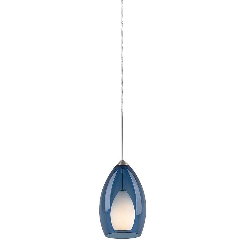 Image 1 Fire 4 1/2" Wide Steel Blue Glass Freejack Mini Pendant