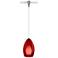 Fire 4 1/2"W Red Glass Satin Nickel Monorail Mini Pendant