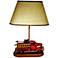 Fire Engine Themed 21.75" High Table Lamp With Shade