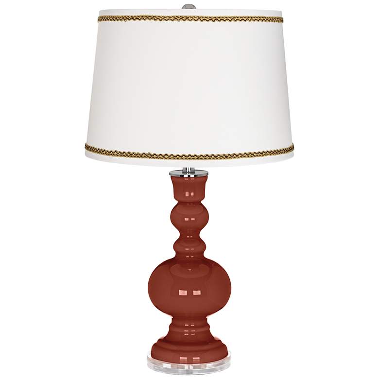 Image 1 Fired Brick Apothecary Table Lamp with Twist Scroll Trim