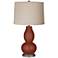 Fired Brick Linen Drum Shade Double Gourd Table Lamp