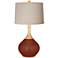 Fired Brick Natural Linen Drum Shade Wexler Table Lamp