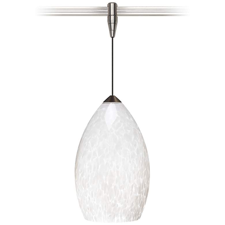 Image 1 Firefrit 4 1/2"W White and Nickel LED Monorail Mini Pendant