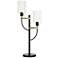 Firelite 32" High Black And Gold Steel Table Lamp With Clear Glass Sha
