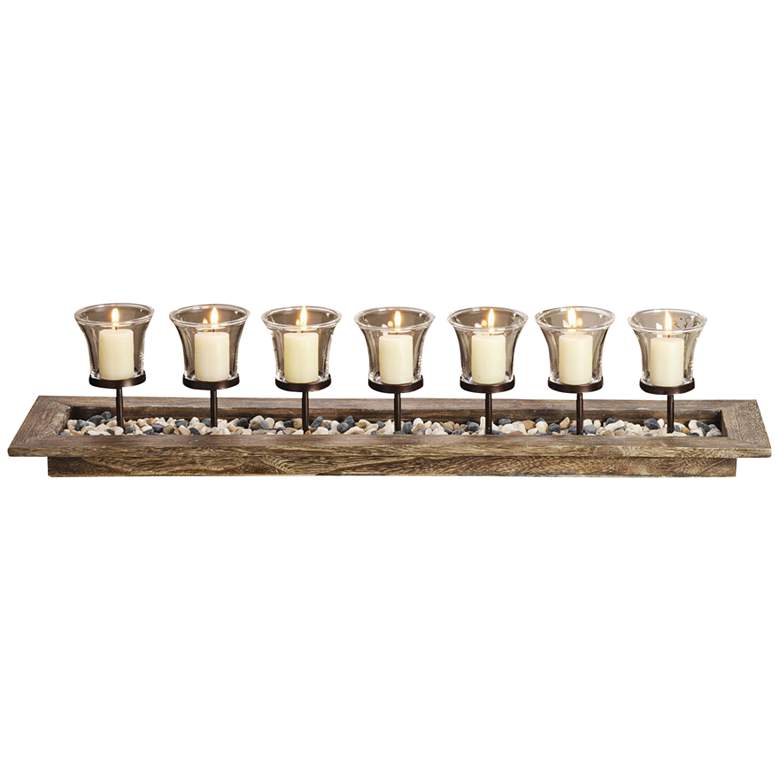 Image 1 Firenza Beachwood Rustic Votive Centerpiece Candle Holder