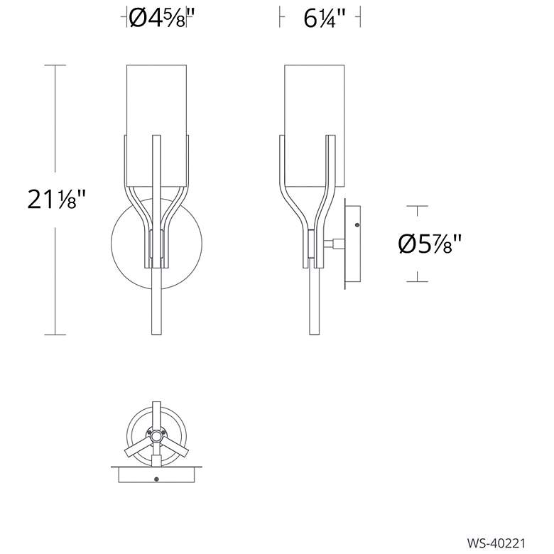 Image 4 Firenze 21.1"H x 7.1"W 1-Light Wall Sconce in Antique Nickel more views