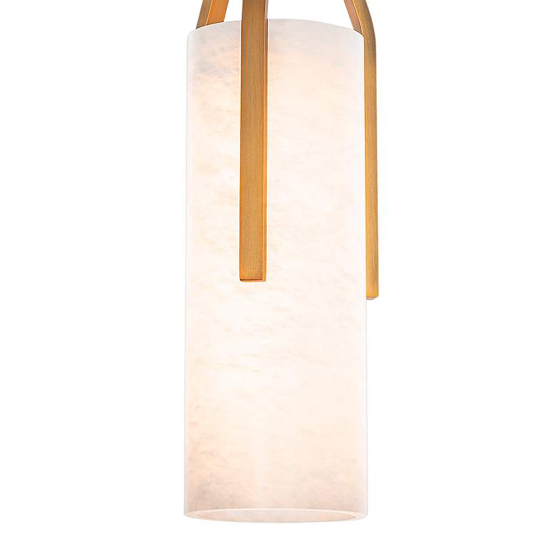 Image 2 Firenze 22 inch High Brass and Alabaster Glass LED Modern Pendant Light more views