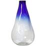 Firenze Cobalt Blue Rain Drop 23.6" High Hand Blown Modern Glass Vase