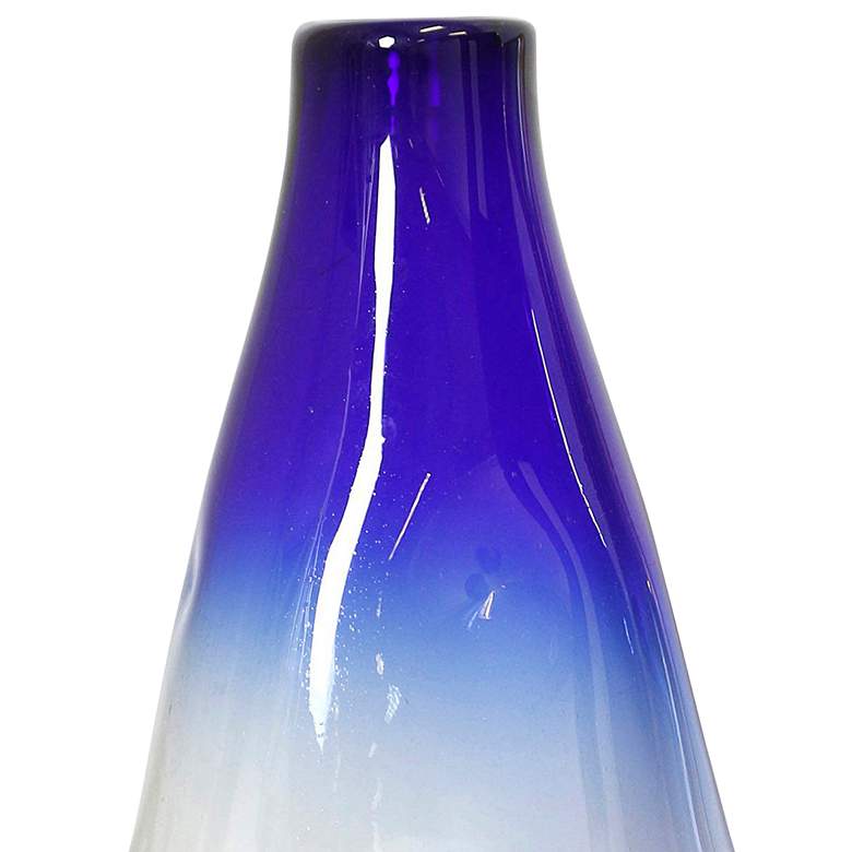 Image 2 Firenze Cobalt Blue Rain Drop 23.6 inch High Hand Blown Modern Glass Vase more views